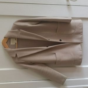 Cream herringbone wool coat